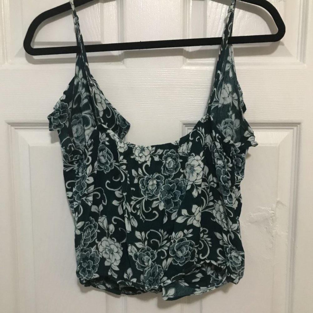 Green Floral Ruffle Cami - Picture 3 of 3